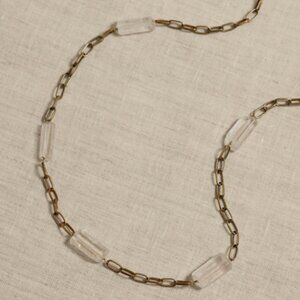 NEW Banana Republic Kayla Crystal Long Chain Necklace (Aureus + Argent)